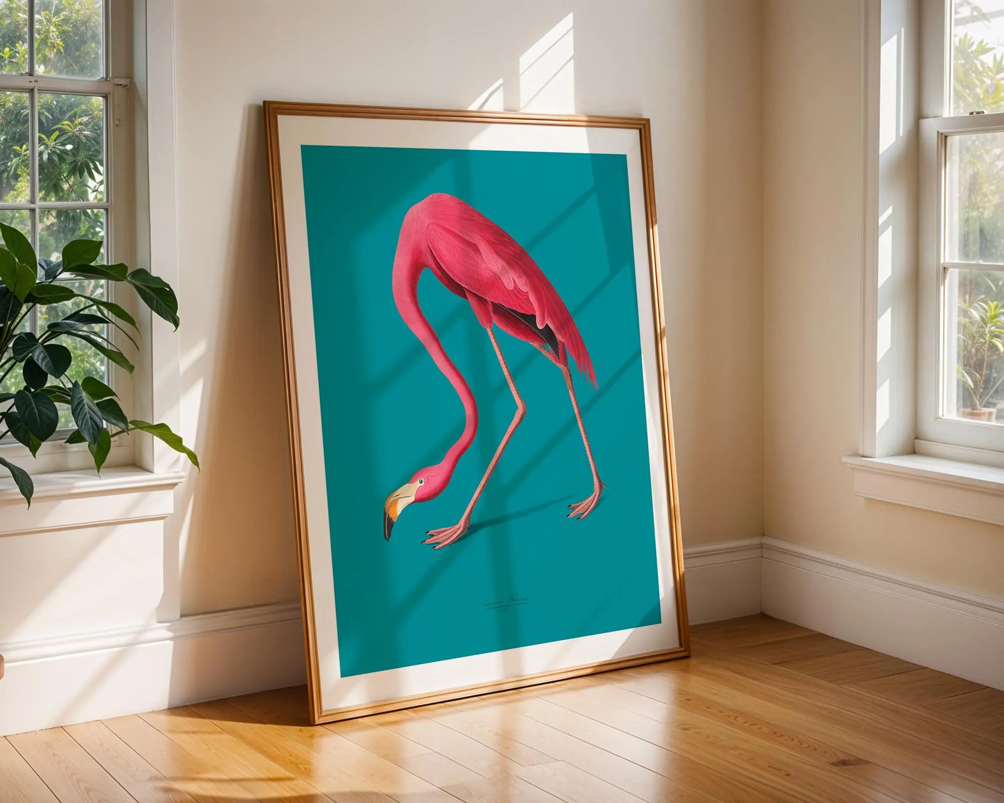 Pink Flamingo Art Print | Modern Tropical Bird Illustration wall art print, modern home decor, unframed artwork by Nomad & Nest
