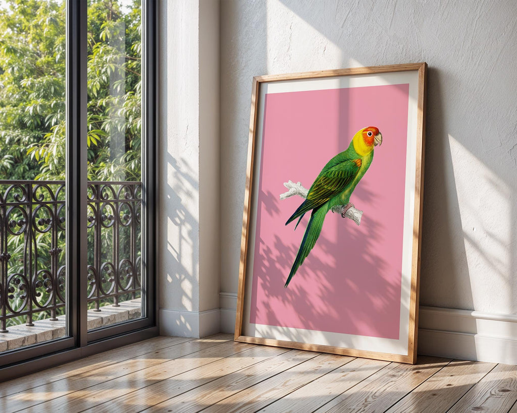 Green Parrot Wall Art | Tropical Bird Poster, Nature Print wall art print, modern home decor, unframed artwork by Nomad & Nest