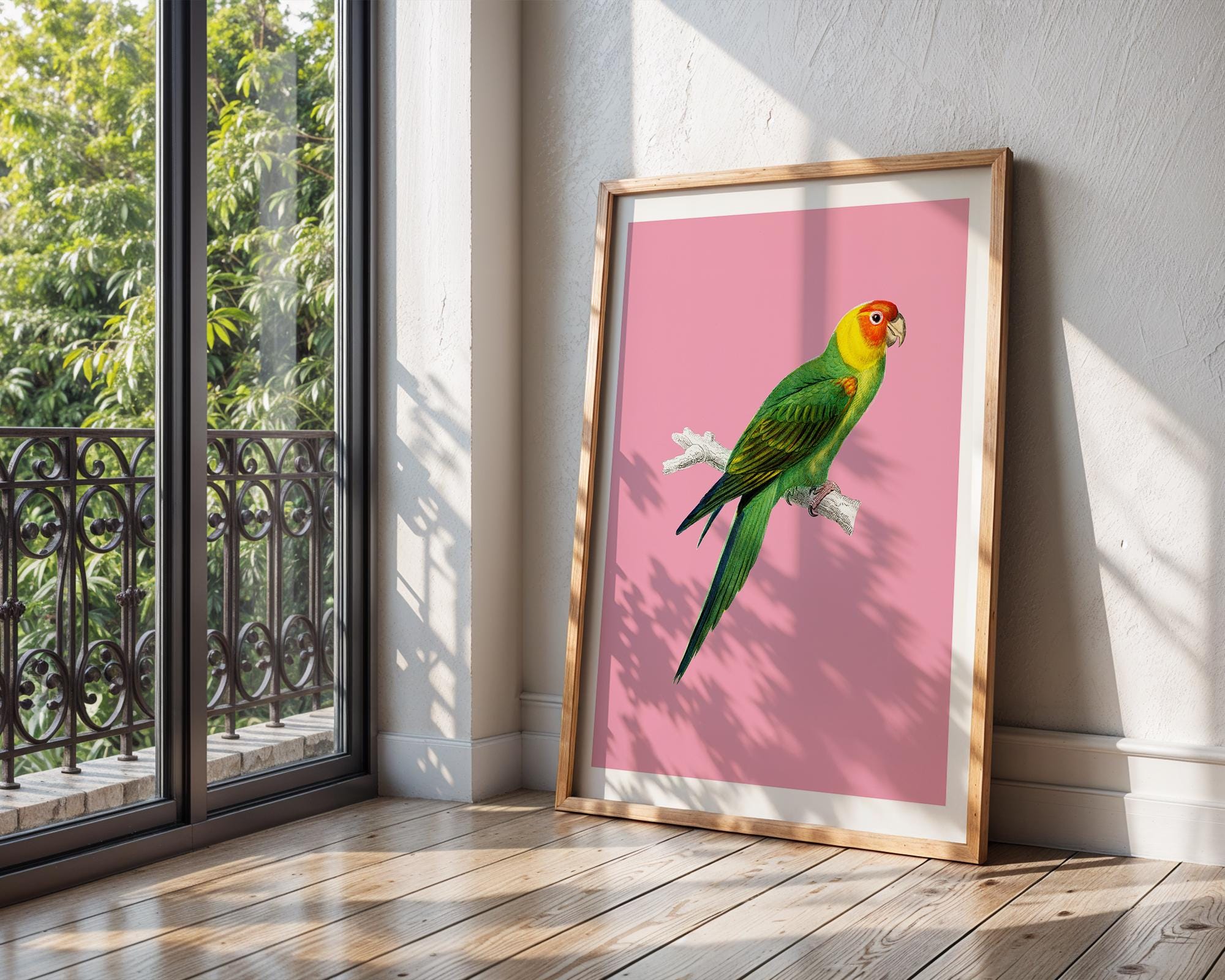 Green Parrot Wall Art | Tropical Bird Poster, Nature Print wall art print, modern home decor, unframed artwork by Nomad & Nest