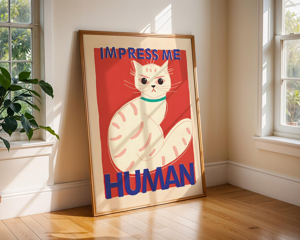 Funny Cat Quote Art Print | Retro Feline Illustration wall art print, modern home decor, unframed artwork by Nomad & Nest