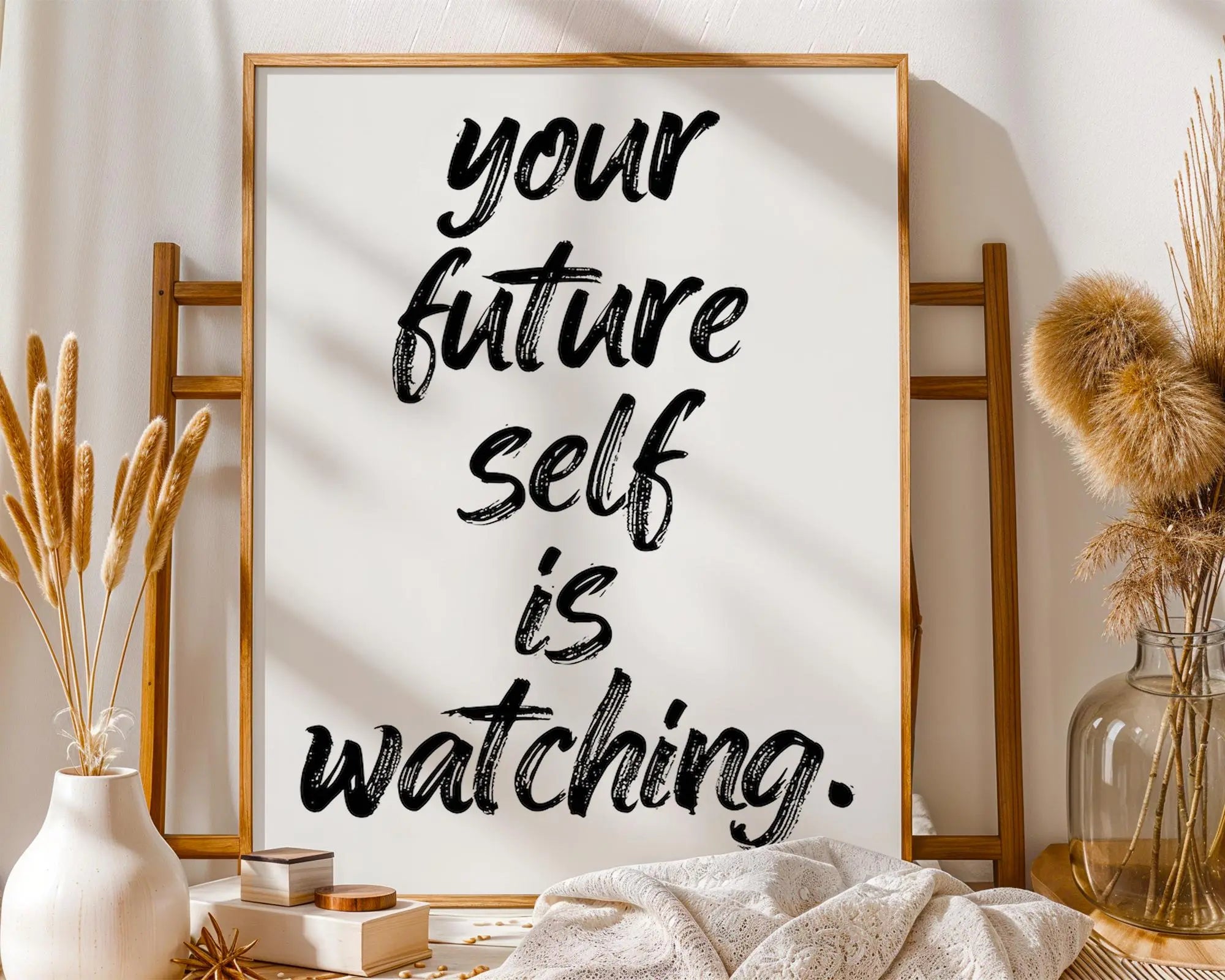 Positive Emotion | Your Future Self Is Watching Matte Print | Motivational Quote wall art print, modern home decor, unframed artwork by Nomad & Nest