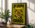 Positive Emotion | Bloom Through the Chaos Print | Yellow Rose Inspirational Wall Art | Strength Quote Poster wall art print, modern home decor, unframed artwork by Nomad & Nest