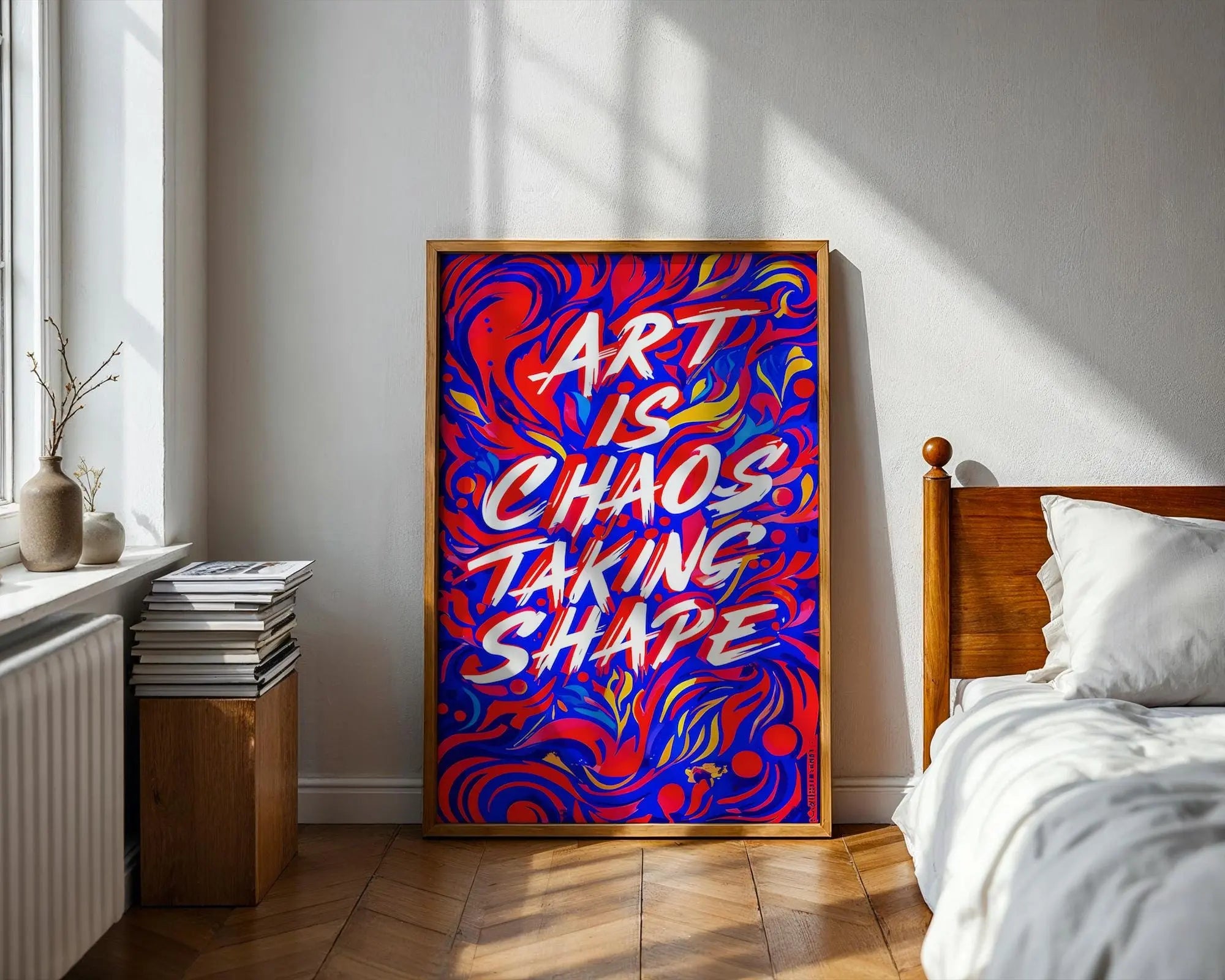 Positive Emotion | Art Is Chaos Taking Shape Poster | Vibrant Abstract Typography | Creative Statement Print wall art print, modern home decor, unframed artwork by Nomad & Nest