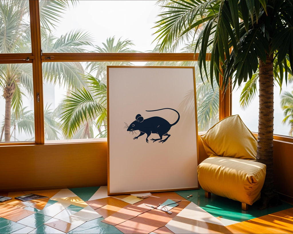 Mouse Wall Art Print | Modern Animal Decor for Nursery wall art print, modern home decor, unframed artwork by Nomad & Nest