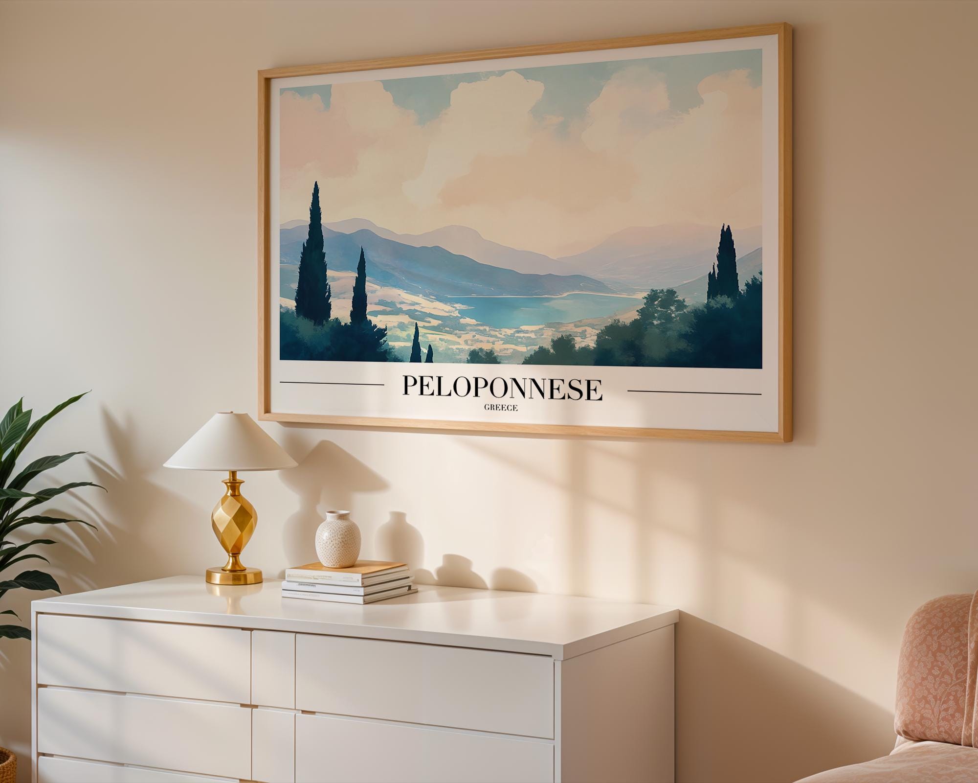 Peloponnese Greece Print | Coastal Landscape Art wall art print, modern home decor, unframed artwork by Nomad & Nest