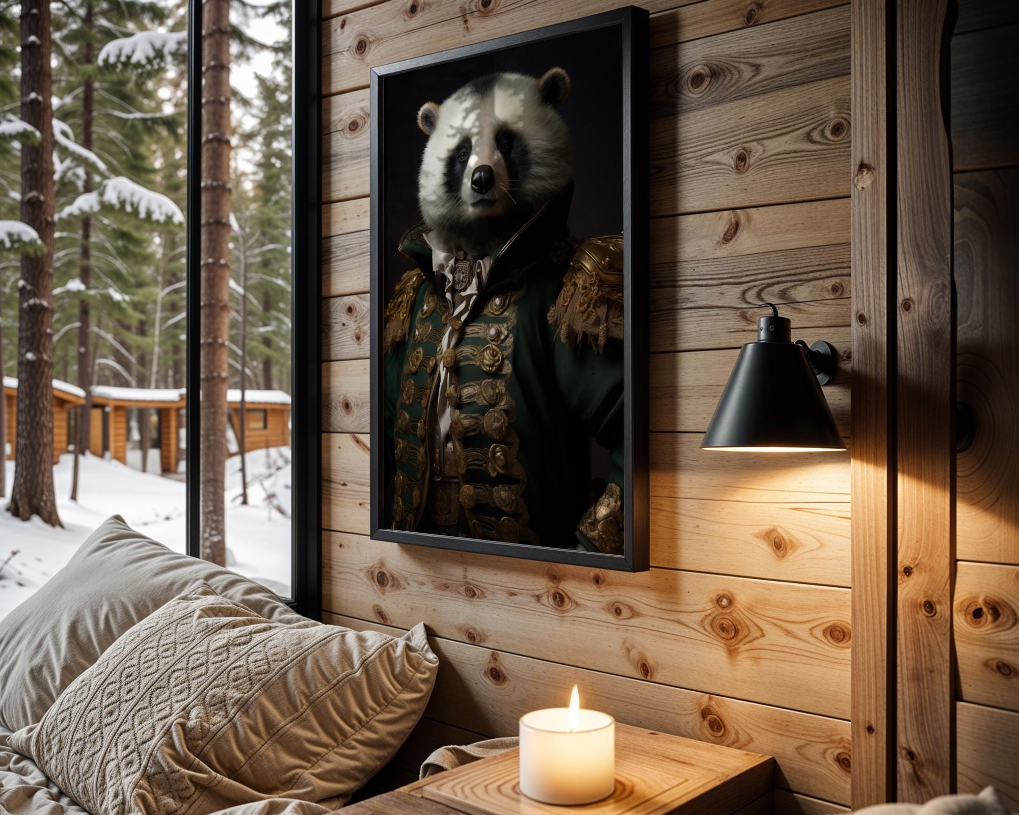 Panda Portrait Print | Ornate Military Uniform, Regal Animal Wall Art wall art print, modern home decor, unframed artwork by Nomad & Nest