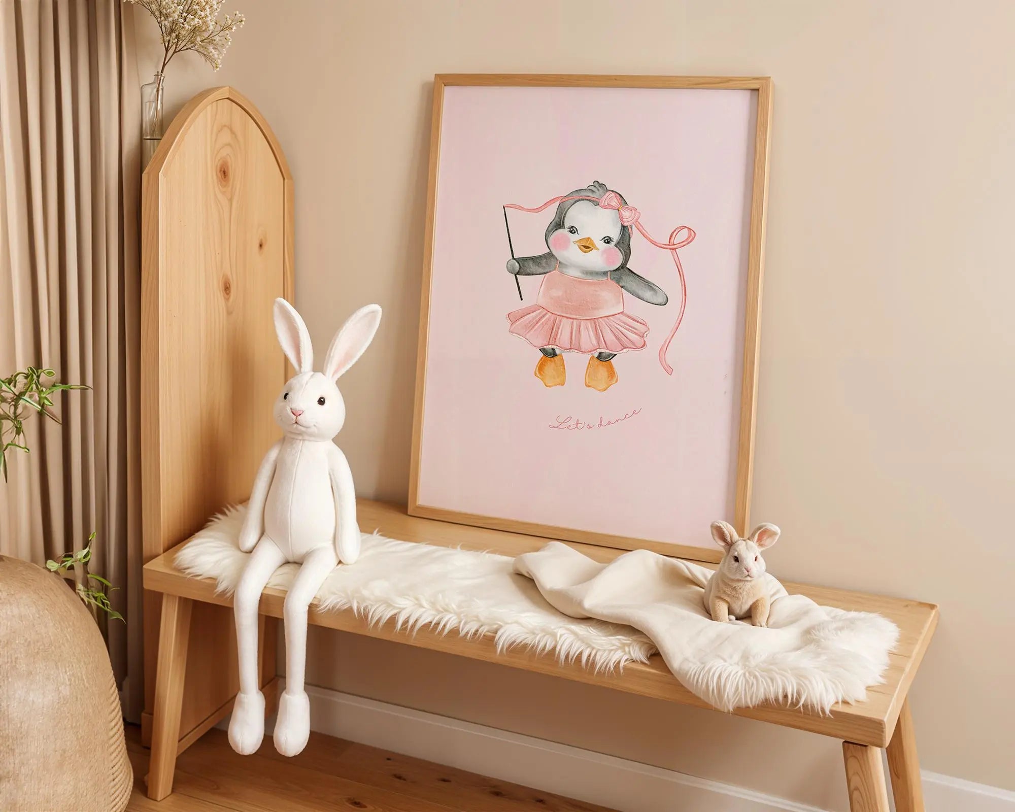 Playroom Ideas | Penguin Ballerina Nursery Art | Fun Dance Baby Print wall art print, modern home decor, unframed artwork by Nomad & Nest