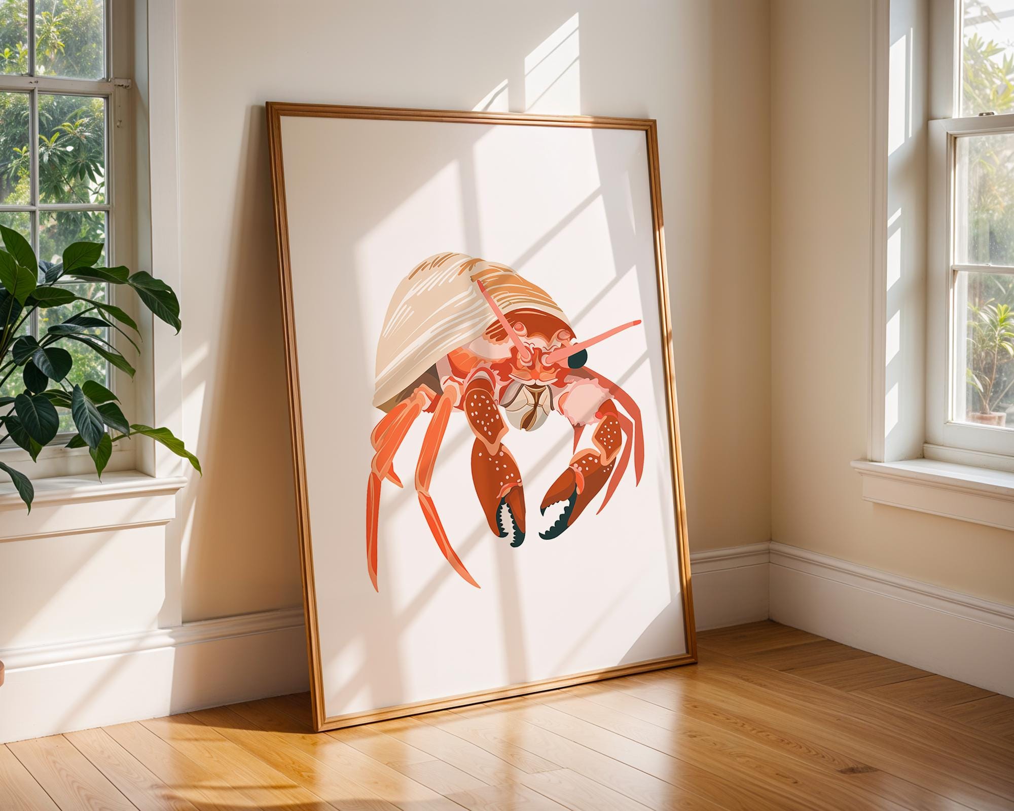 Hermit Crab Wall Art | Coastal Print, Marine Life Poster wall art print, modern home decor, unframed artwork by Nomad & Nest