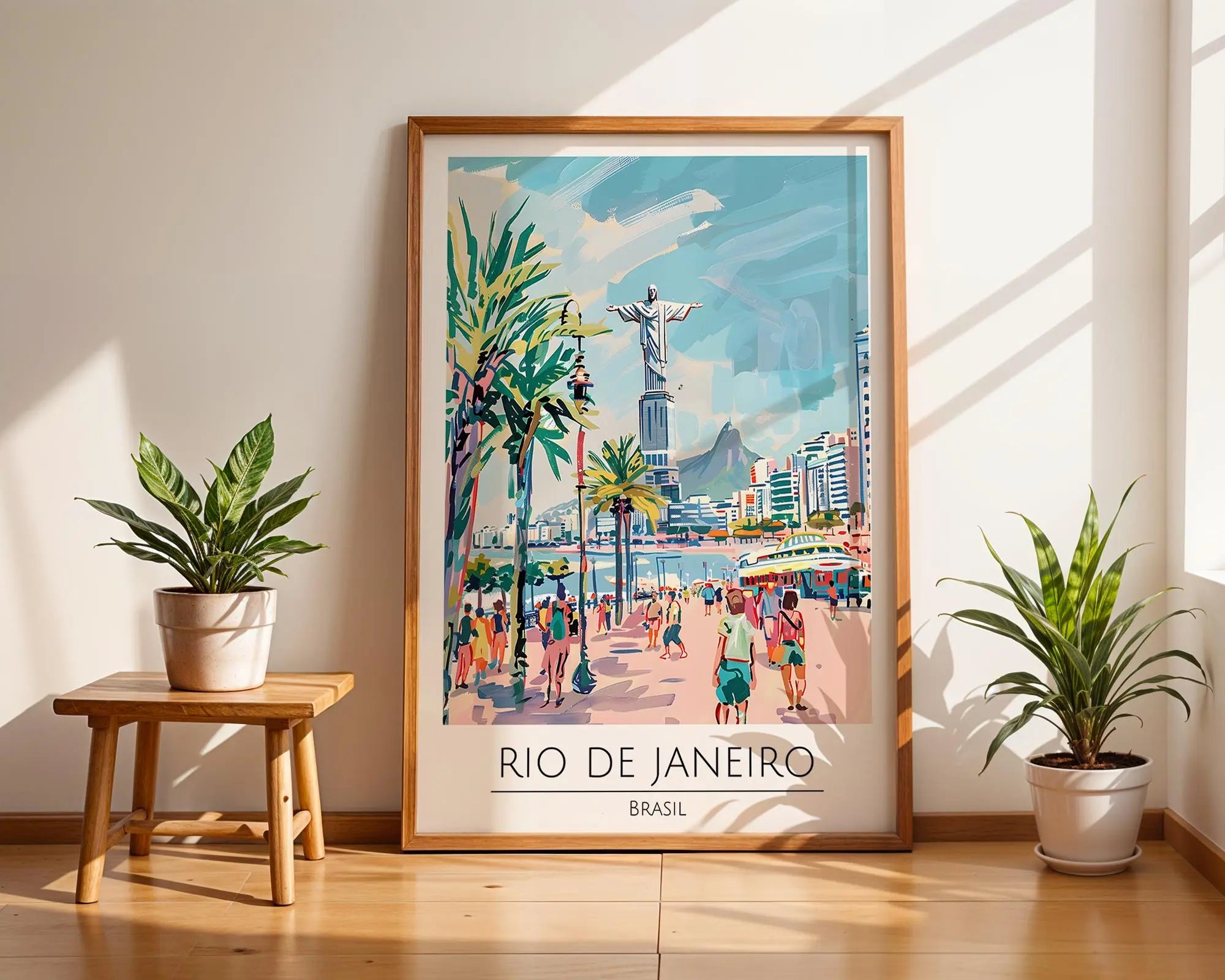 Rio de Janeiro Travel Poster | Christ the Redeemer, Brazil Beach Art wall art print, modern home decor, unframed artwork by Nomad & Nest