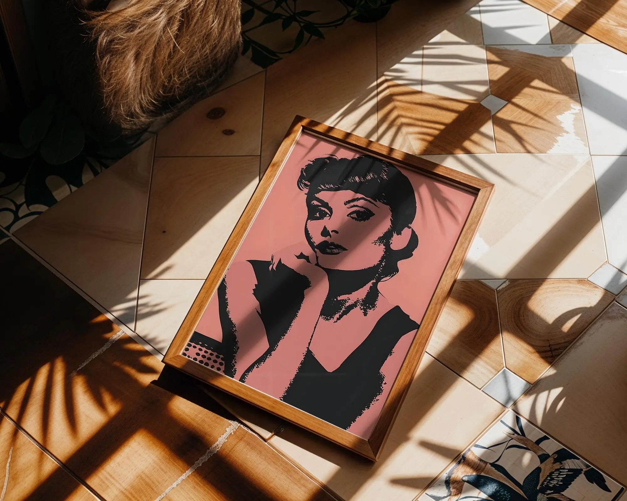 Modern Pop Art | Retro Hollywood Portrait Print | Pink & Black  (Unframed) wall art print, modern home decor, unframed artwork by Nomad & Nest