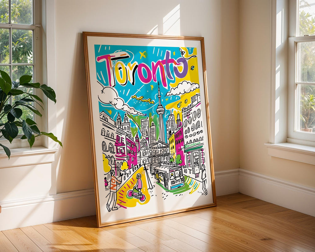 Toronto Skyline Art Print | Colorful Cityscape Illustration wall art print, modern home decor, unframed artwork by Nomad & Nest