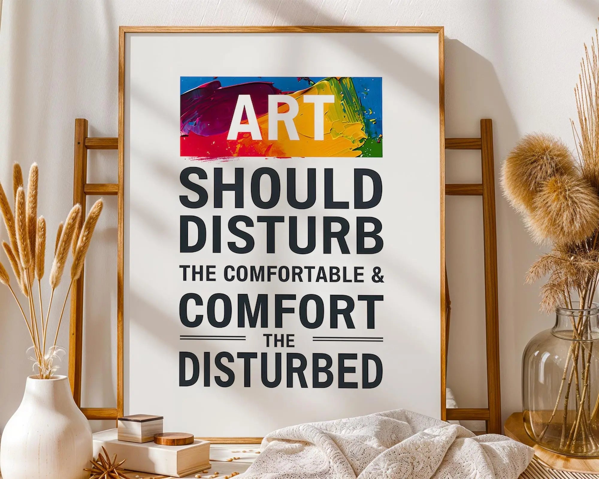 Positive Emotion | Art Should Disturb Quote Poster | Bold Typography Wall Art | Creative Statement Decor wall art print, modern home decor, unframed artwork by Nomad & Nest