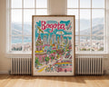Bogotá Colombia Cityscape Poster | Vibrant Travel Wall Art wall art print, modern home decor, unframed artwork by Nomad & Nest