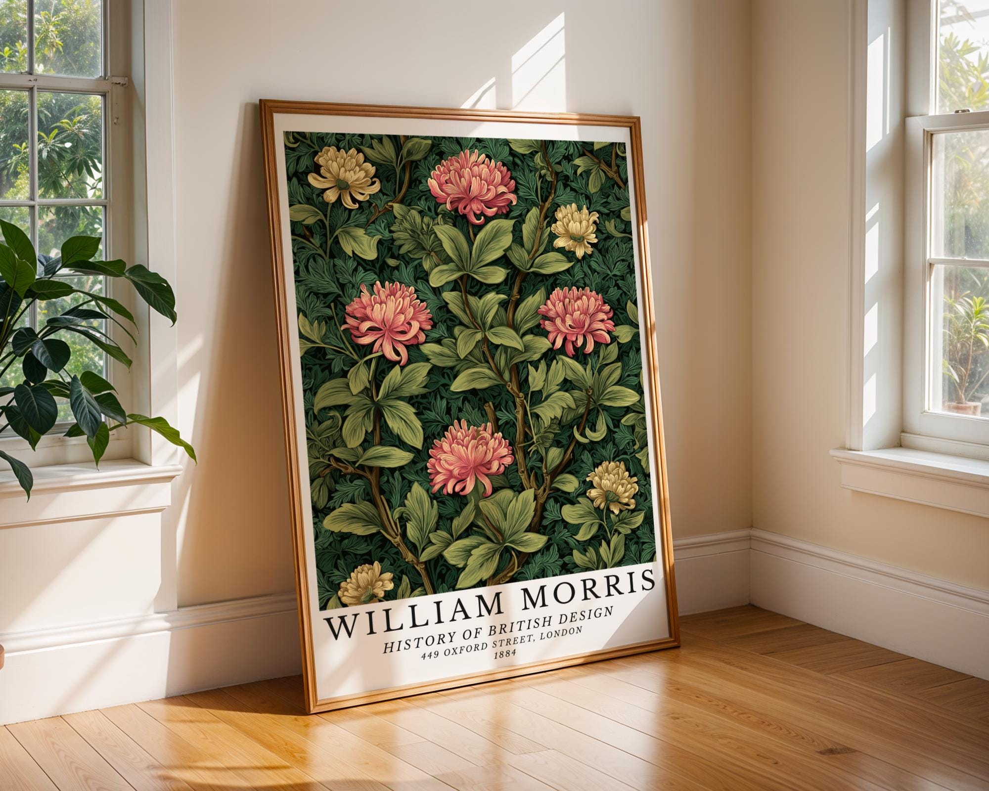 William Morris Print Chrysanthemum  • Arts & Crafts Botanical Poster wall art print, modern home decor, unframed artwork by Nomad & Nest