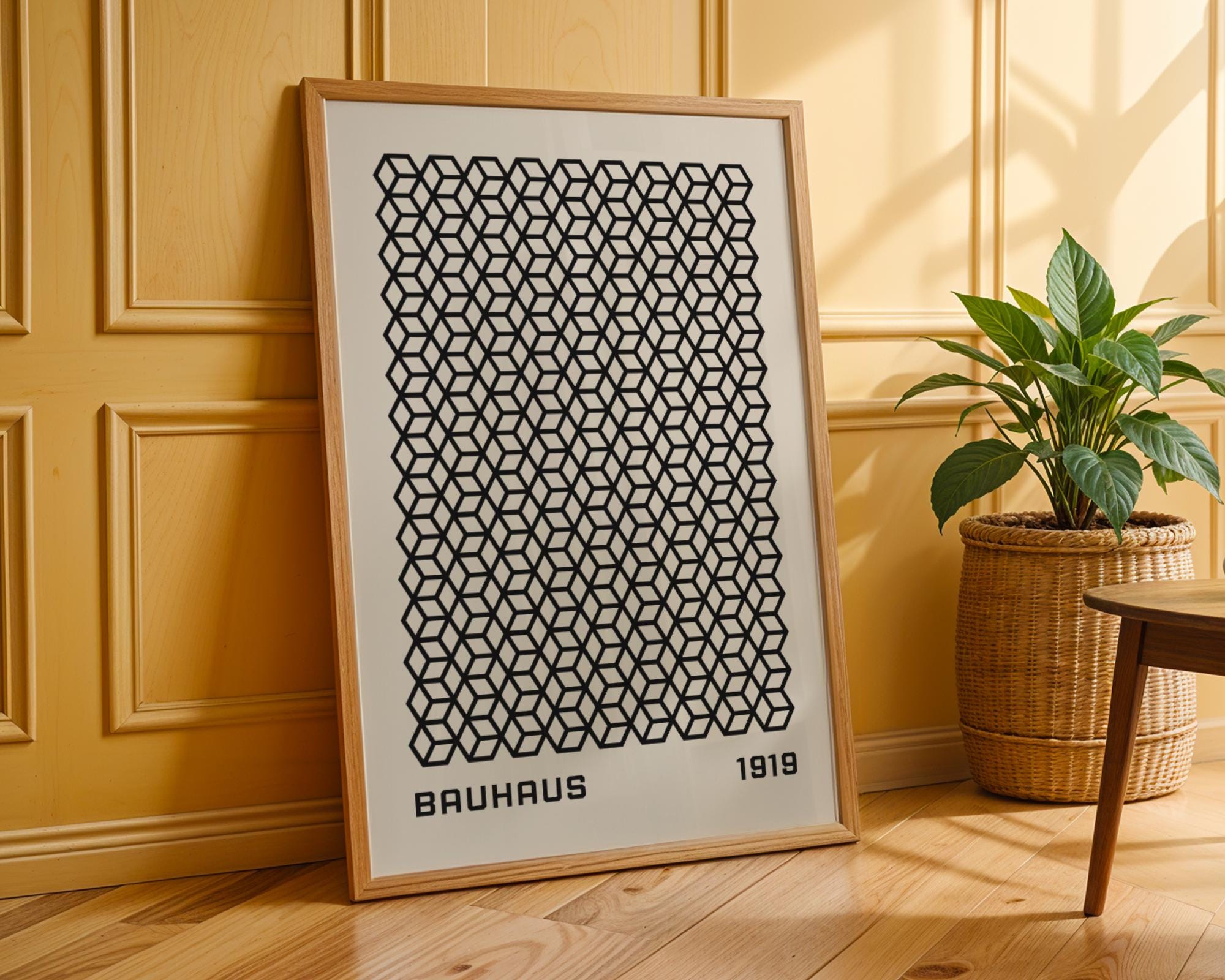 Bauhaus Poster Geometric Art Print | Black and White Minimalist wall art print, modern home decor, unframed artwork by Nomad & Nest