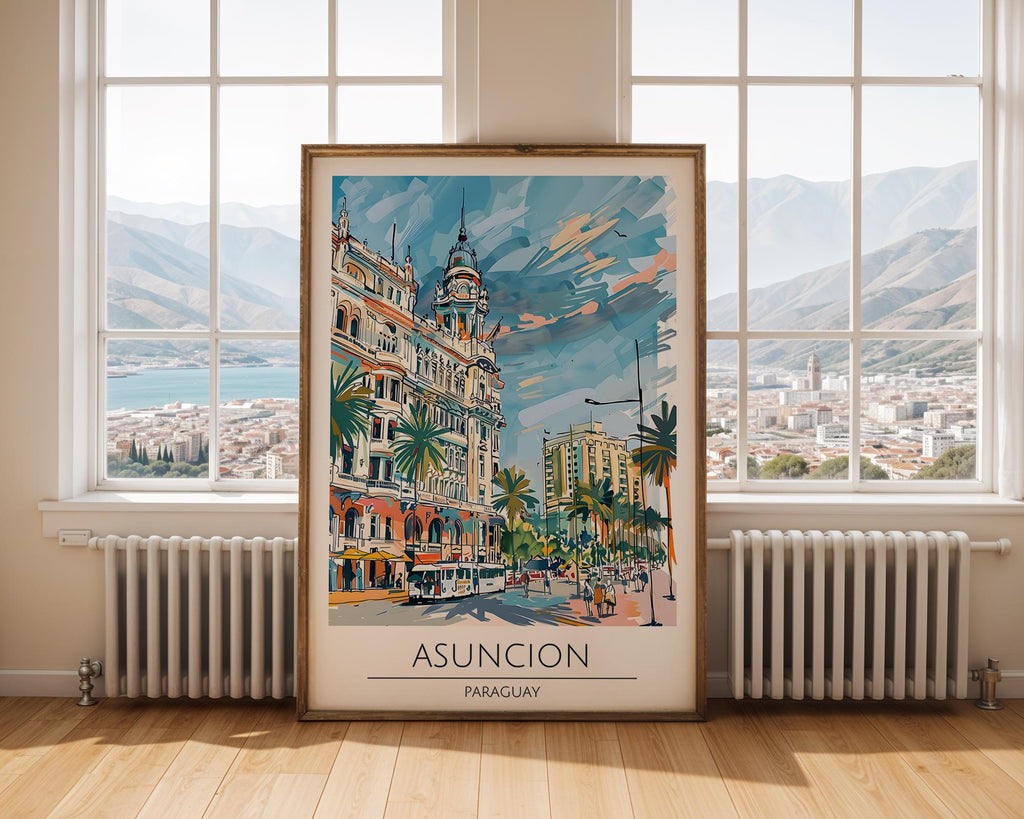 Asuncion Paraguay Print | Vintage South America Travel Poster wall art print, modern home decor, unframed artwork by Nomad & Nest