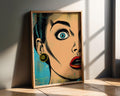 Modern Pop Art | Shocked Woman  Print | Retro Comic Book Poster wall art print, modern home decor, unframed artwork by Nomad & Nest