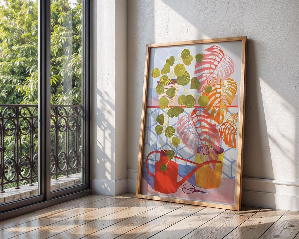 Botanical Still Life Art Print | Vibrant Tropical Plant Poster wall art print, modern home decor, unframed artwork by Nomad & Nest