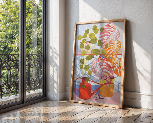 Botanical Still Life Art Print | Vibrant Tropical Plant Poster wall art print, modern home decor, unframed artwork by Nomad & Nest