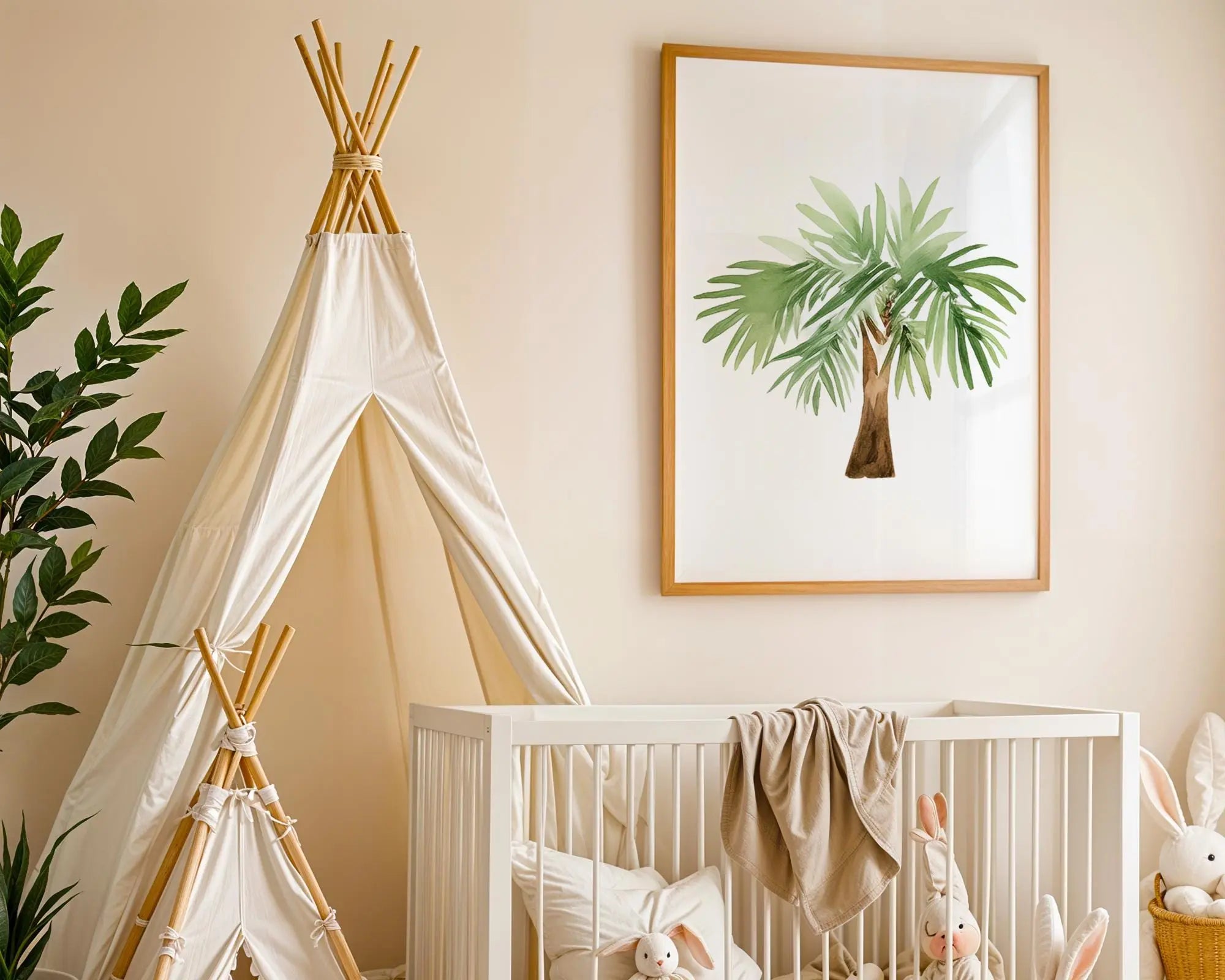 Playroom Ideas | Watercolour Palm Tree Nursery Wall Art Jungle Decor Print wall art print, modern home decor, unframed artwork by Nomad & Nest