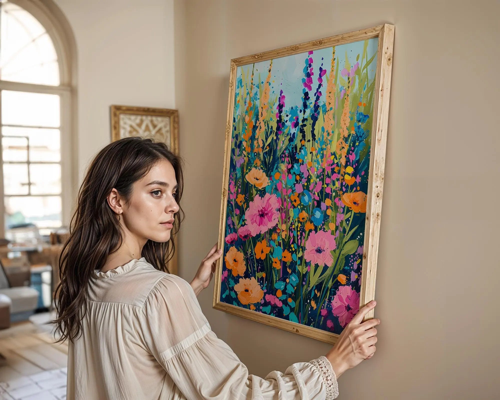 Modern Pop Art | Wildflower Meadow Print | Abstract Floral Painting, Boho Home Decor wall art print, modern home decor, unframed artwork by Nomad & Nest