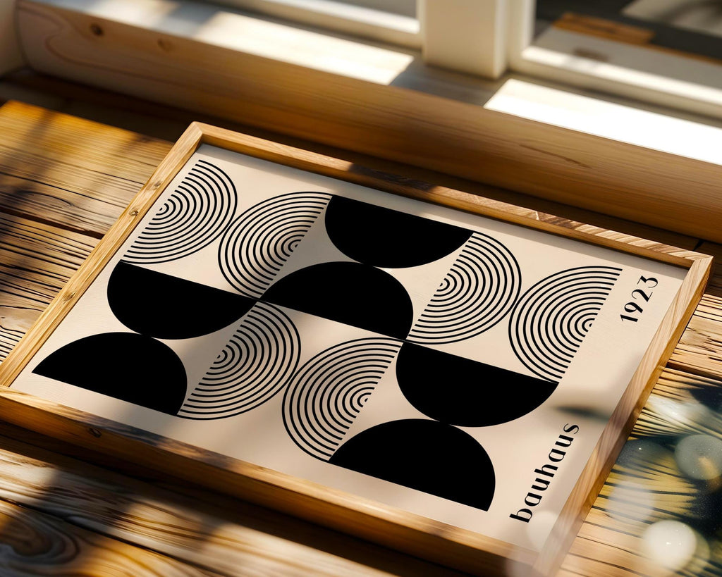 Bauhaus Poster Geometric Art Print | Minimalist Black and White wall art print, modern home decor, unframed artwork by Nomad & Nest