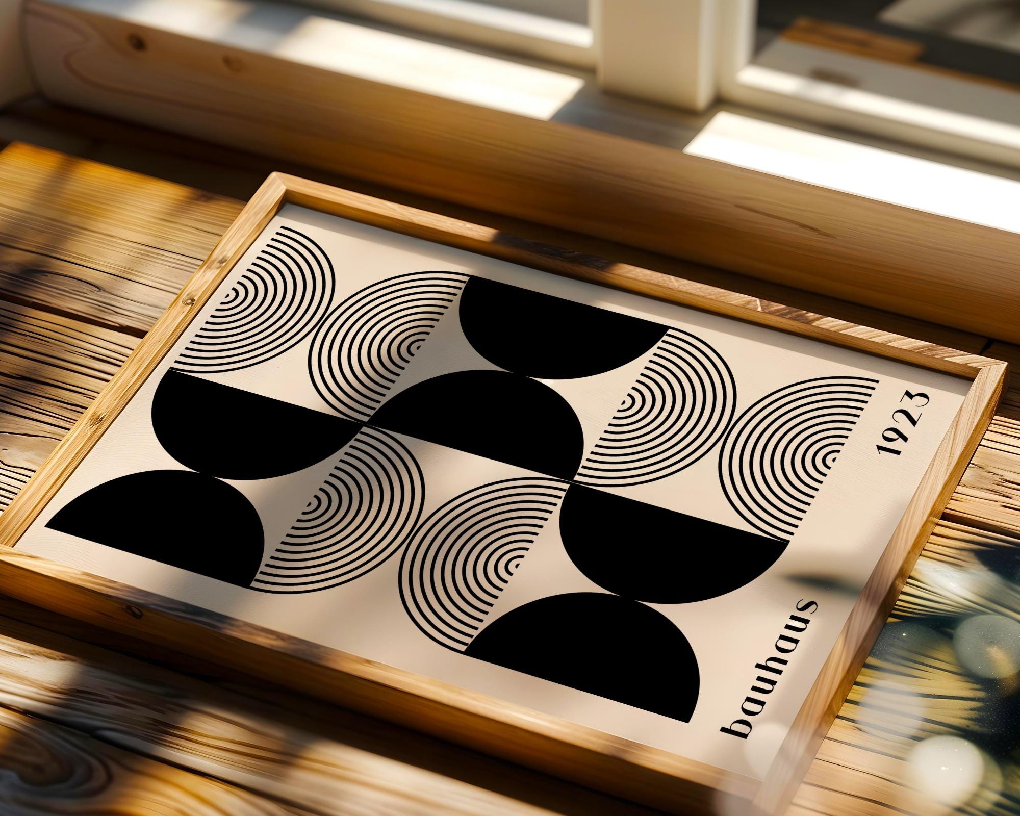 Bauhaus Poster Geometric Art Print | Minimalist Black and White wall art print, modern home decor, unframed artwork by Nomad & Nest