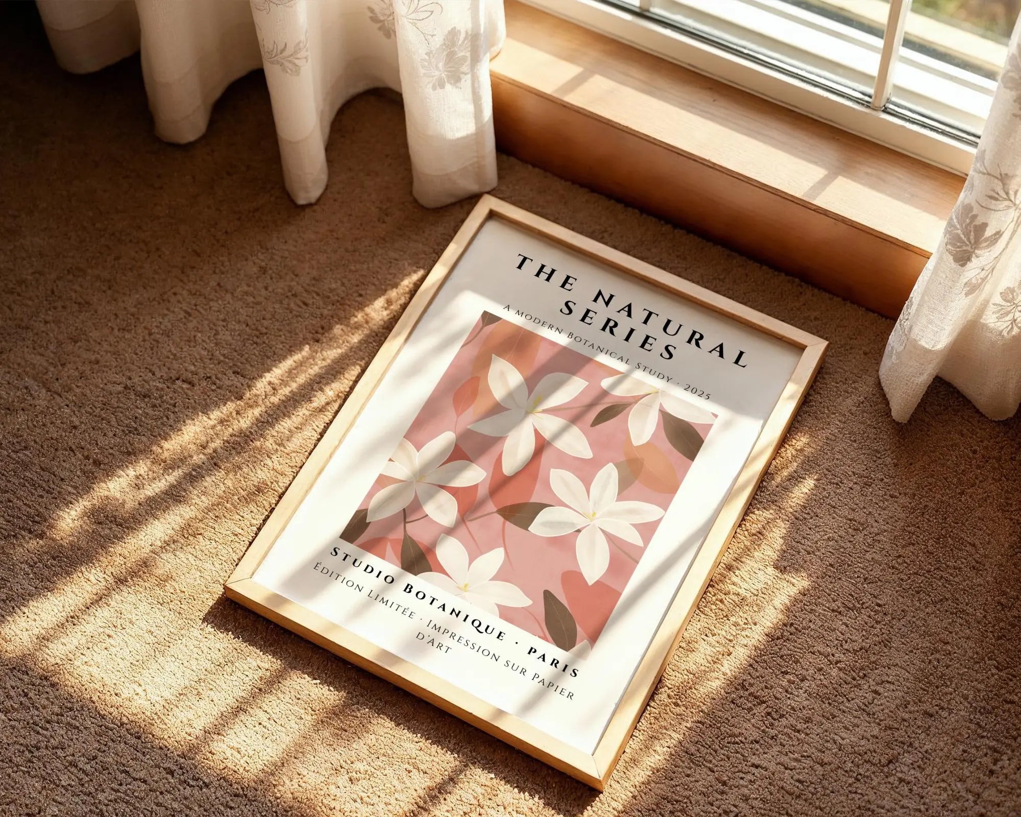 White Blossoms Art Print • Modern Botanical on Rose wall art print, modern home decor, unframed artwork by Nomad & Nest