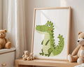 Playroom Ideas | Smiling Crocodile Nursery Wall Art | Jungle Animal Decor wall art print, modern home decor, unframed artwork by Nomad & Nest