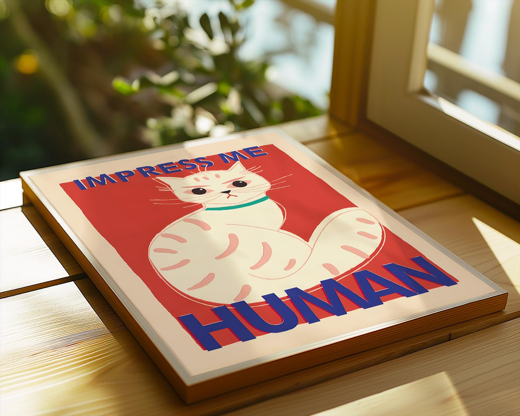 Funny Cat Quote Art Print | Retro Feline Illustration wall art print, modern home decor, unframed artwork by Nomad & Nest