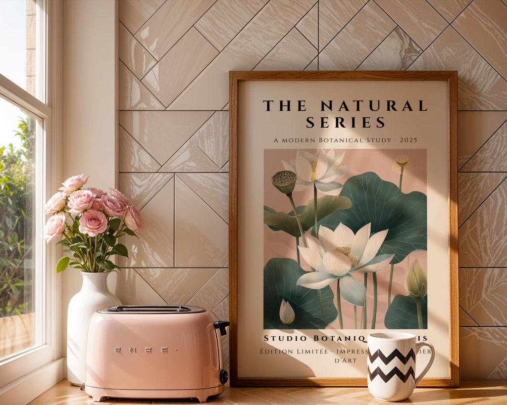 Lotus Botanical Print | Modern Asian-Inspired Floral Wall Art wall art print, modern home decor, unframed artwork by Nomad & Nest