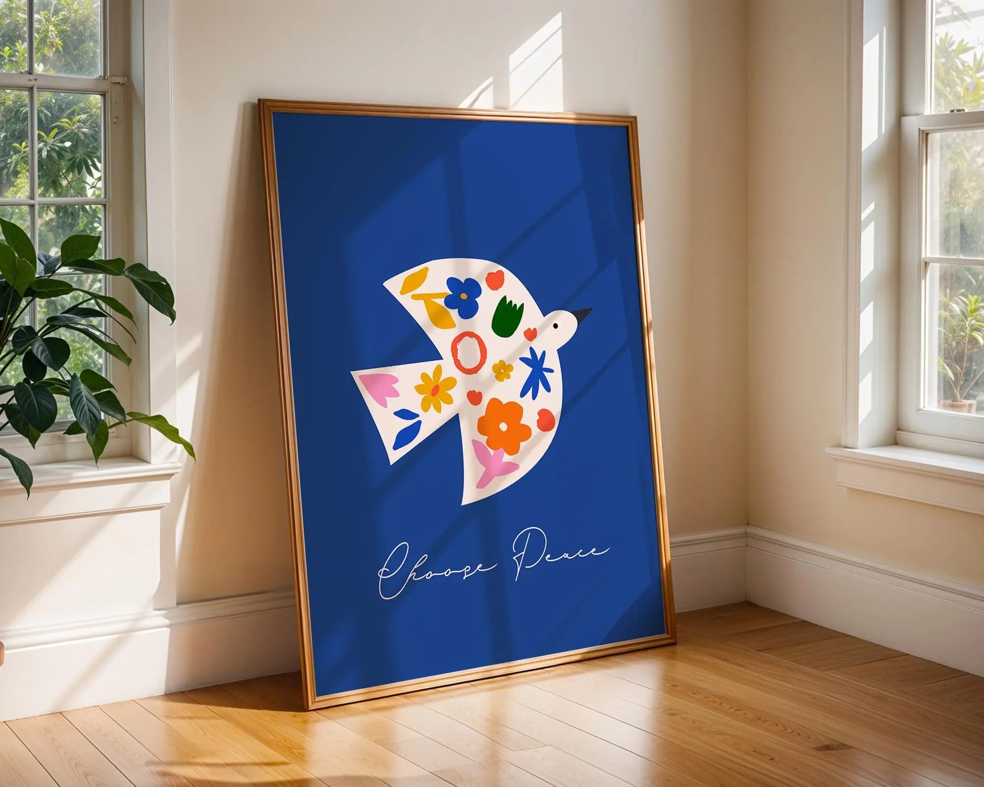 Peace Dove Art Print | Colorful Scandinavian Poster, Modern Home Decor wall art print, modern home decor, unframed artwork by Nomad & Nest