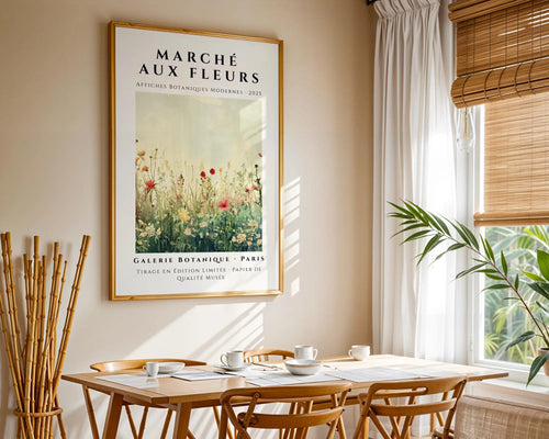 Botanical Print | French Flower Market Poster, Neutral Decor wall art print, modern home decor, unframed artwork by Nomad & Nest