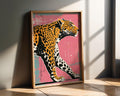 Modern Pop Art | Abstract Leopard Print | Pink, Orange, and Teal Animal Poster wall art print, modern home decor, unframed artwork by Nomad & Nest