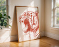 Red Roaring Tiger Art Print, Jungle Nursery Decor wall art print, modern home decor, unframed artwork by Nomad & Nest