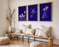 Colourful Prints | Deep Blue Beach Prints Set | Palm Trees, Starfish Art wall art print, modern home decor, unframed artwork by Nomad & Nest