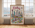 Dallas Texas Skyline Art Print | Colorful Cityscape Poster wall art print, modern home decor, unframed artwork by Nomad & Nest