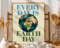 Earth Day Globe Illustration | Eco-Friendly Home Decor Poster wall art print, modern home decor, unframed artwork by Nomad & Nest