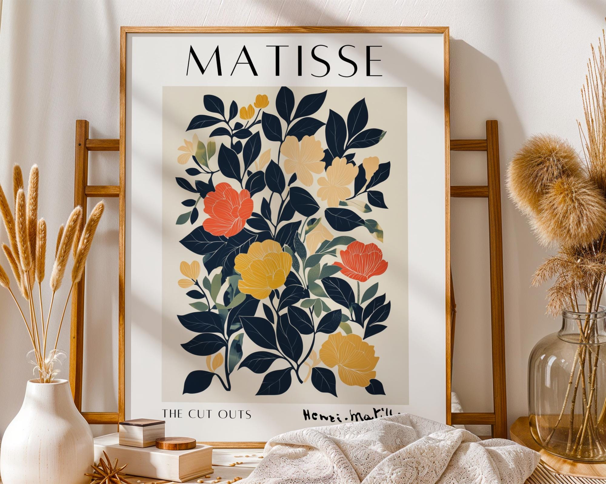 Henri Matisse Print | Inspired Botanical  | Lush Floral Cut-Out Poster wall art print, modern home decor, unframed artwork by Nomad & Nest