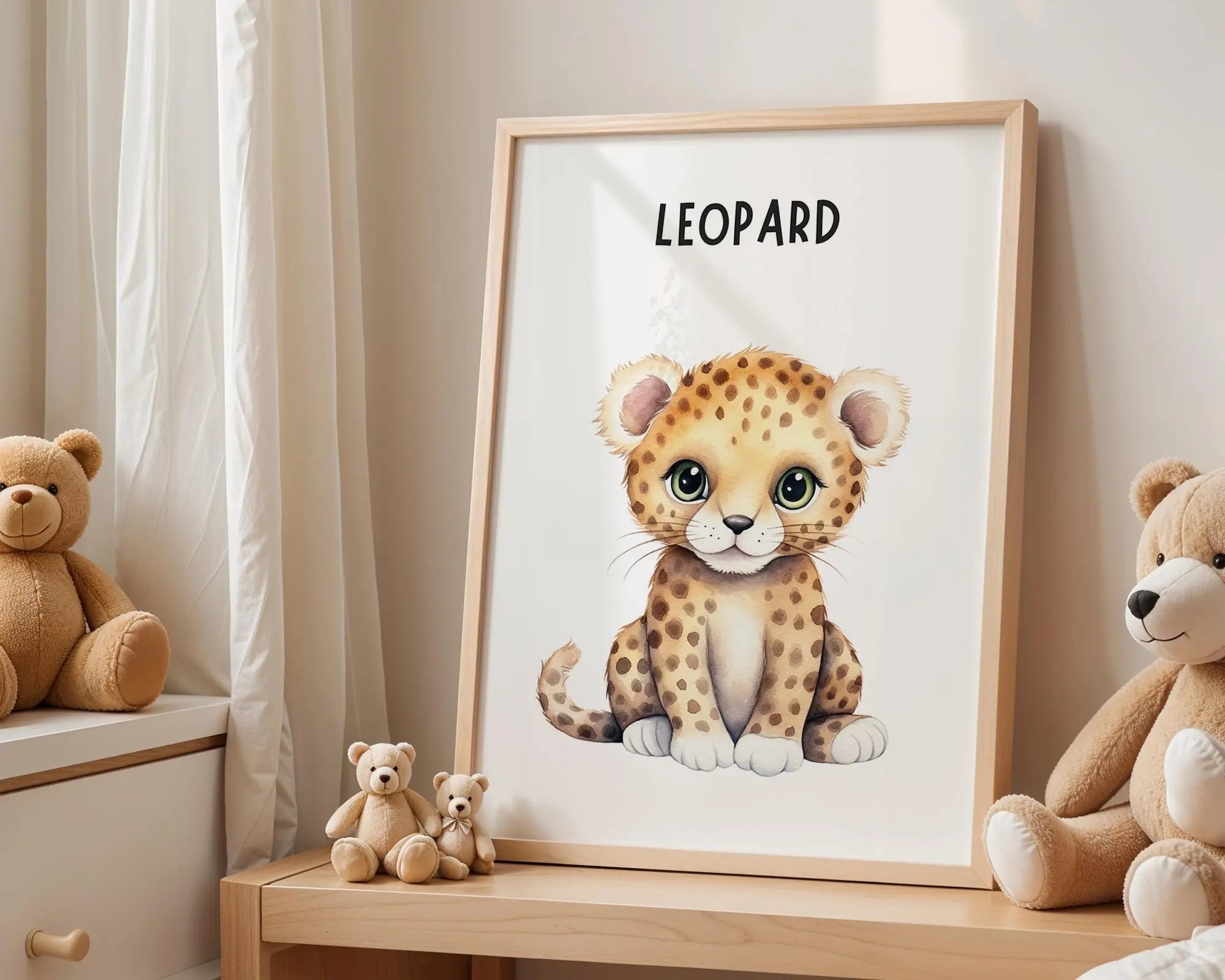 Playroom Ideas | Leopard Wall Art Prints for Kids, Nursery Decor, Safari Animals wall art print, modern home decor, unframed artwork by Nomad & Nest