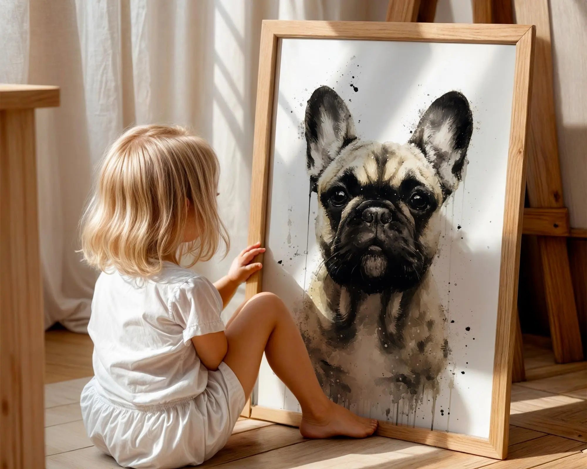 Fawn French Bulldog Watercolor Print | Modern Dog Wall Art wall art print, modern home decor, unframed artwork by Nomad & Nest