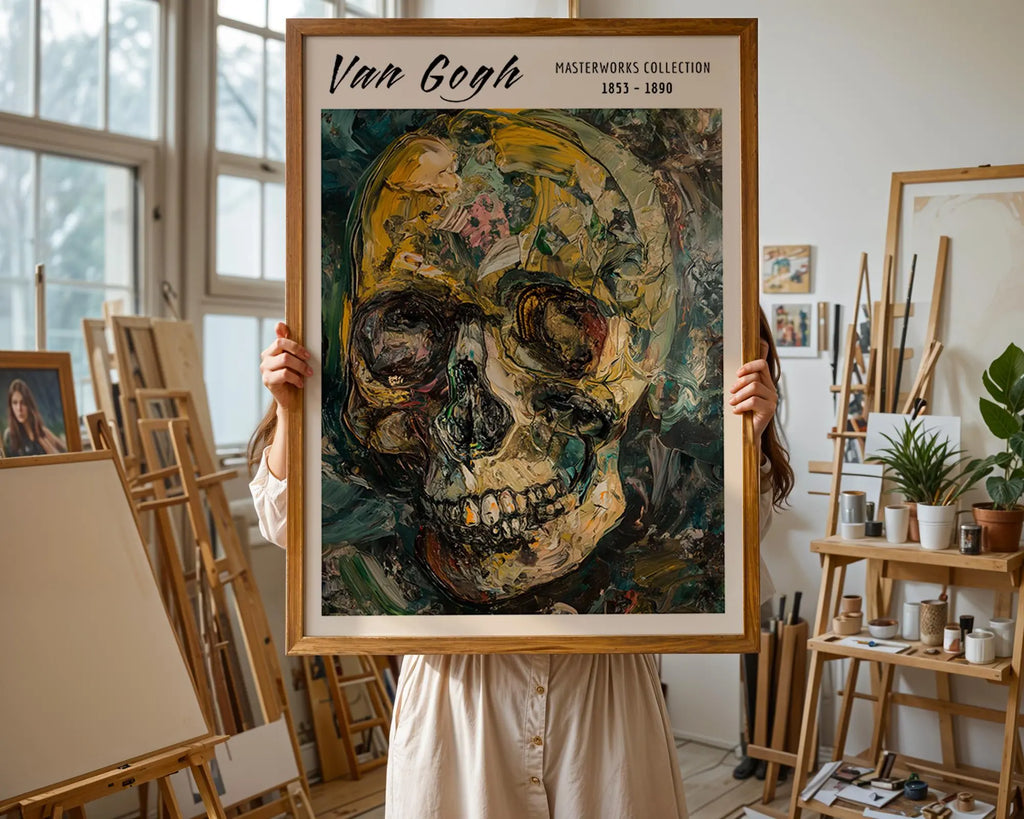Van Gogh Print | Skull  | Dark Gothic Expressionist Art wall art print, modern home decor, unframed artwork by Nomad & Nest