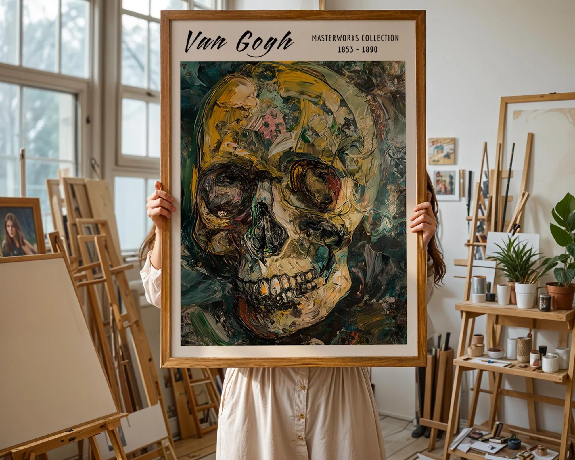 Van Gogh Print | Skull  | Dark Gothic Expressionist Art wall art print, modern home decor, unframed artwork by Nomad & Nest