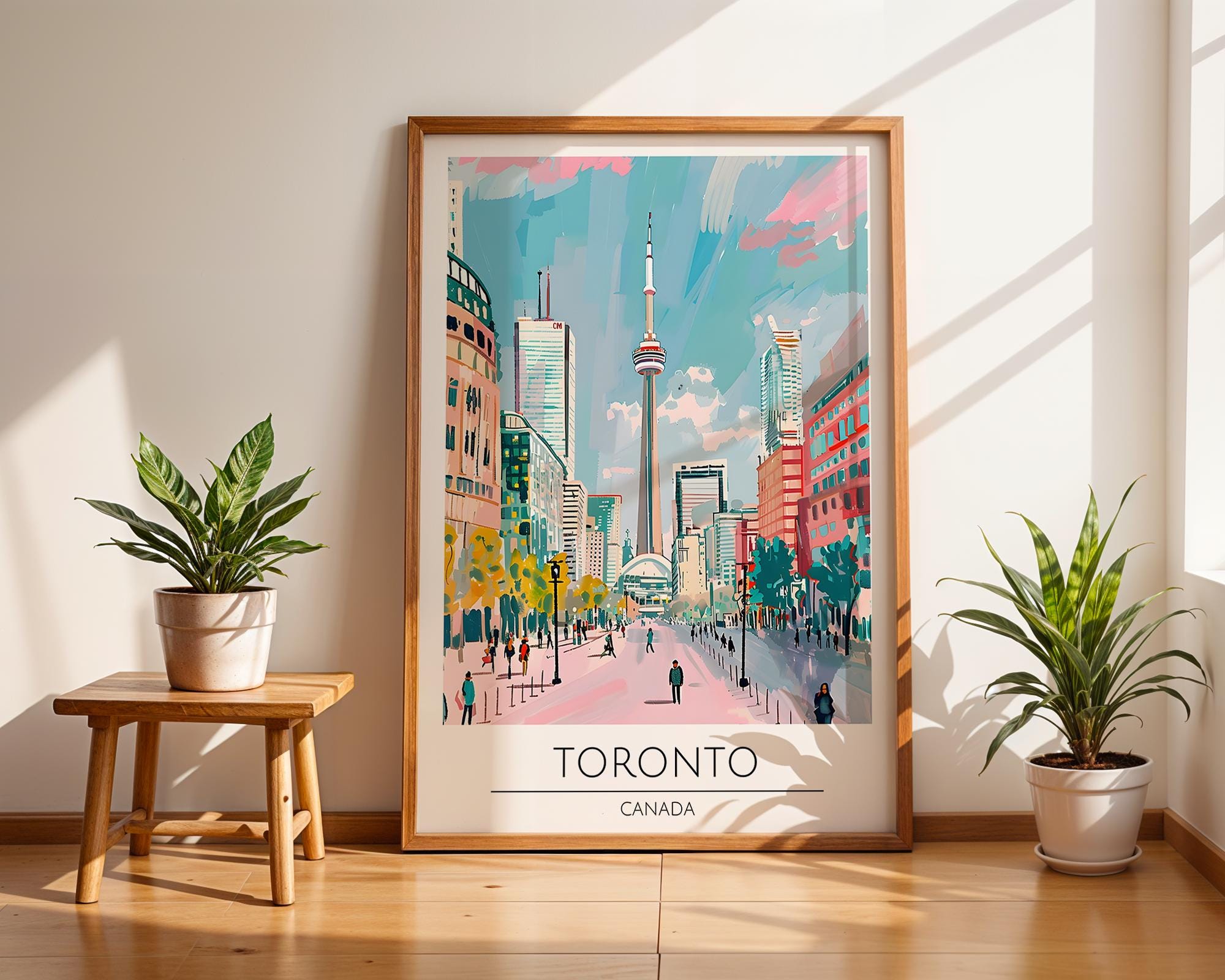 Toronto CN Tower Art Print | Colorful Cityscape Wall Decor wall art print, modern home decor, unframed artwork by Nomad & Nest