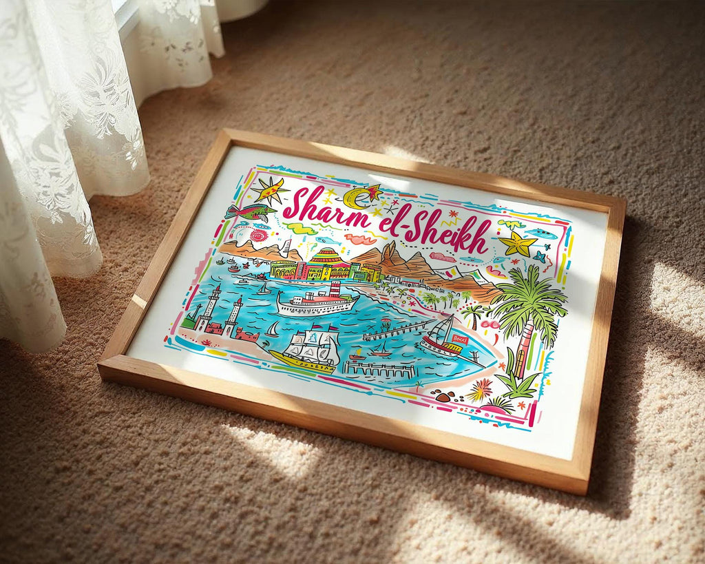 Sharm el-Sheikh Egypt Travel Poster | Red Sea Wall Art wall art print, modern home decor, unframed artwork by Nomad & Nest