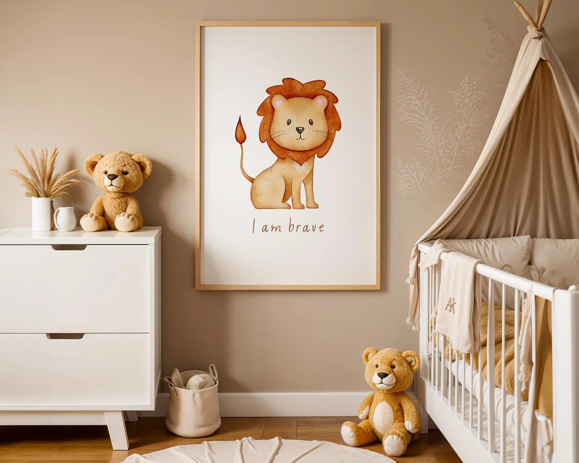 Playroom Ideas | Lion Nursery Wall Art | Safari Animal Affirmation Print wall art print, modern home decor, unframed artwork by Nomad & Nest