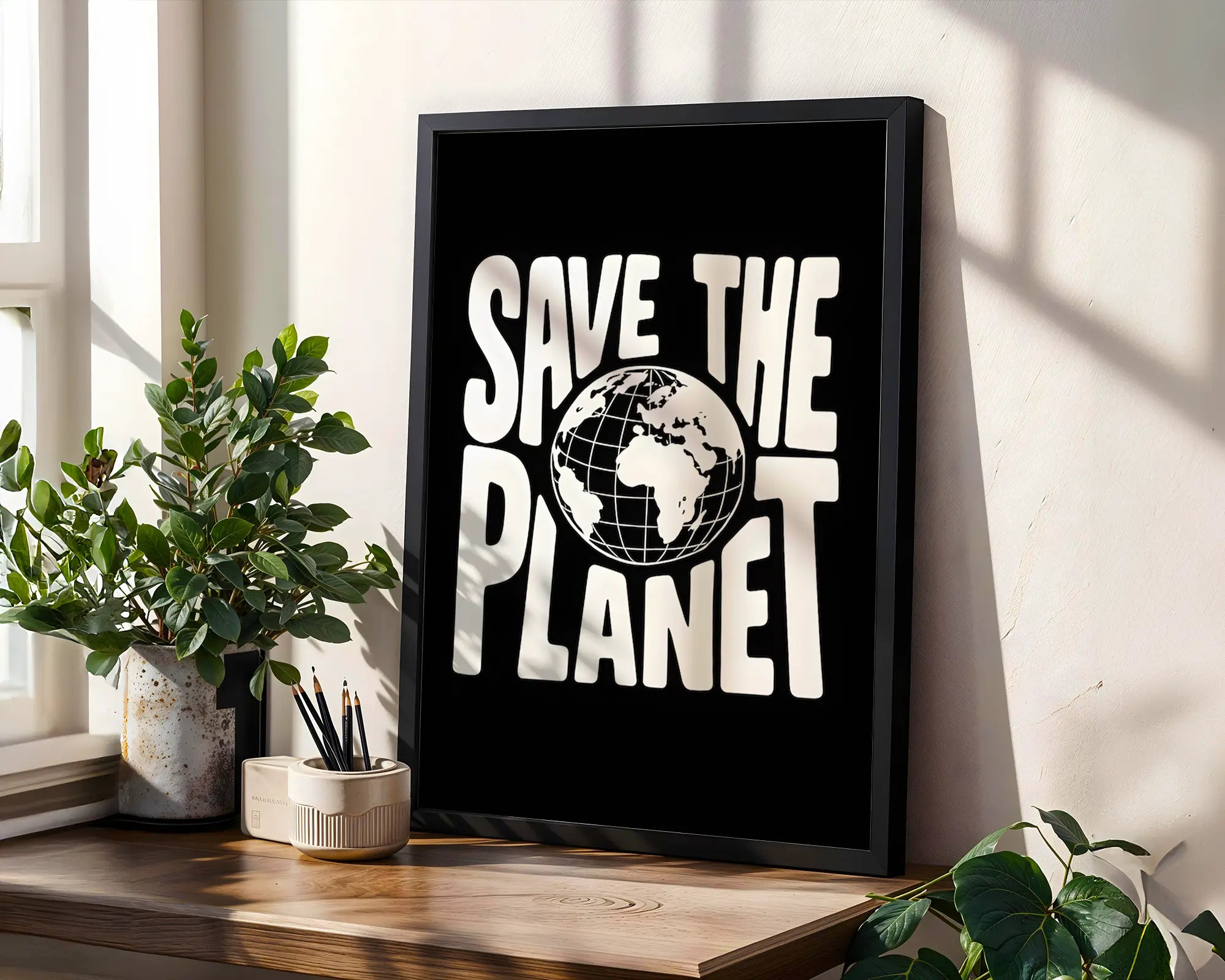 Positive Emotion | Save The Planet Wall Art | Bold Environmental Typography | Climate Awareness Poster | Modern Activist Decor wall art print, modern home decor, unframed artwork by Nomad & Nest