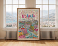 Reykjavik Iceland Travel Poster | Colorful Nordic Cityscape Art Print wall art print, modern home decor, unframed artwork by Nomad & Nest