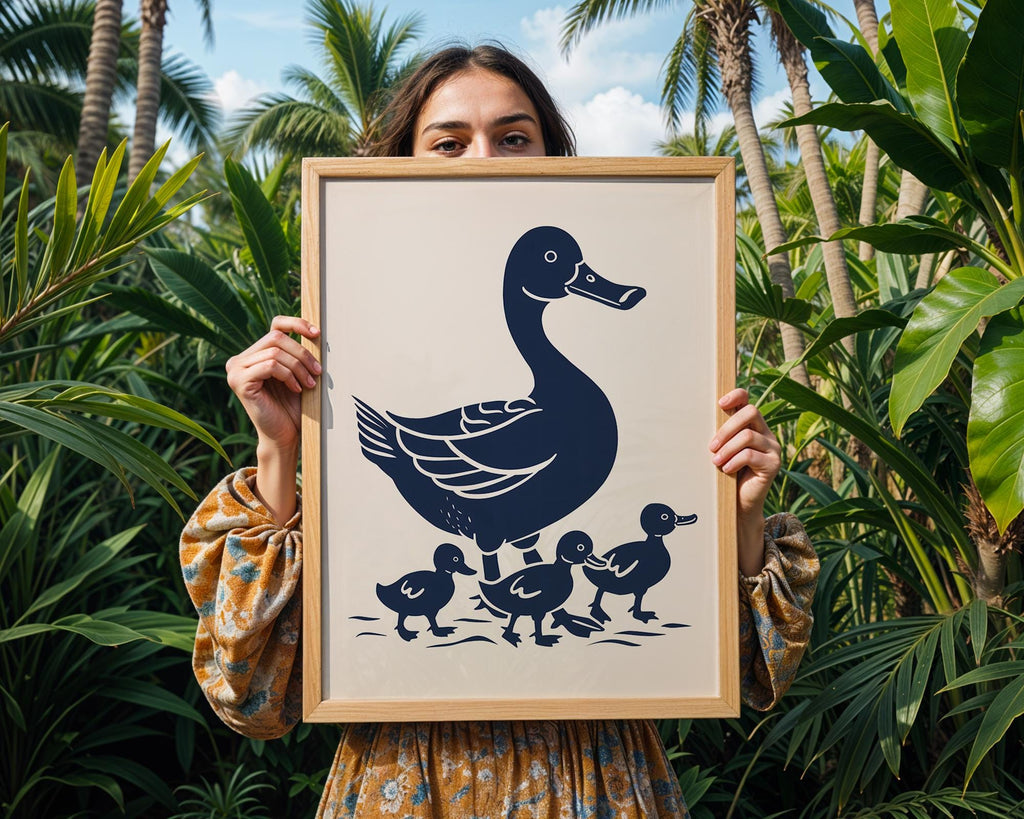 Duck Family Art Print | Modern Kids Room Decor wall art print, modern home decor, unframed artwork by Nomad & Nest