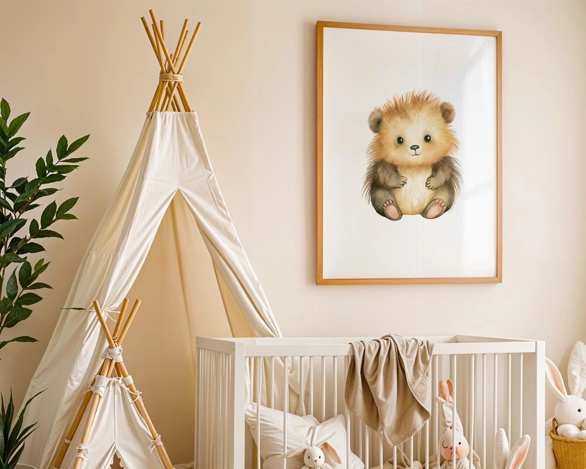 Playroom Ideas | Hedgehog Nursery Wall Art | Woodland Animal Baby Print wall art print, modern home decor, unframed artwork by Nomad & Nest